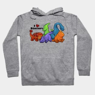 I ♥ Dinosaurs (landscape vers; gray) Hoodie